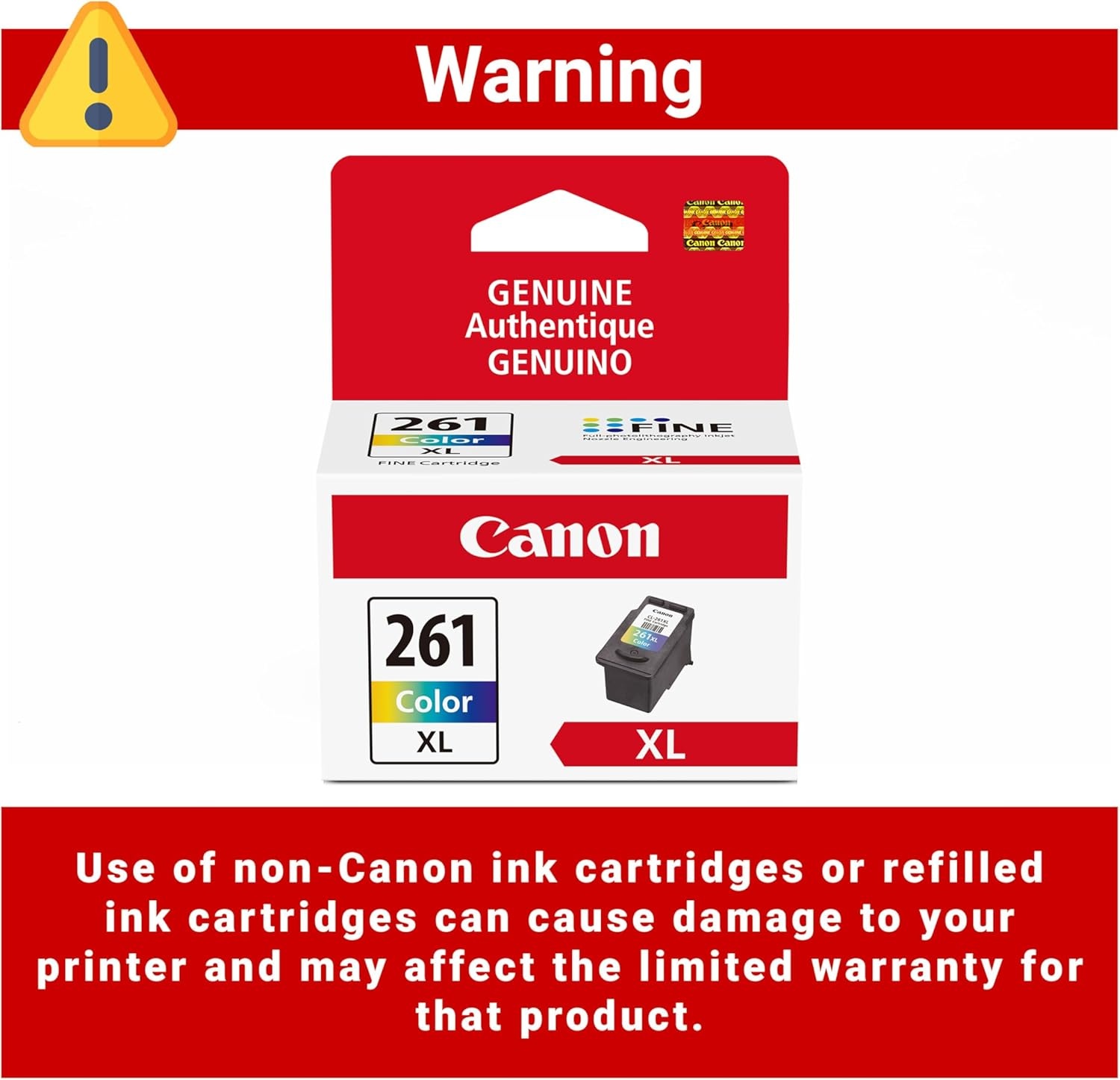 image:imageCanon CL261 Genuine Color Ink Cartridge Compatible with TS532064206420aTR70207020aMulti