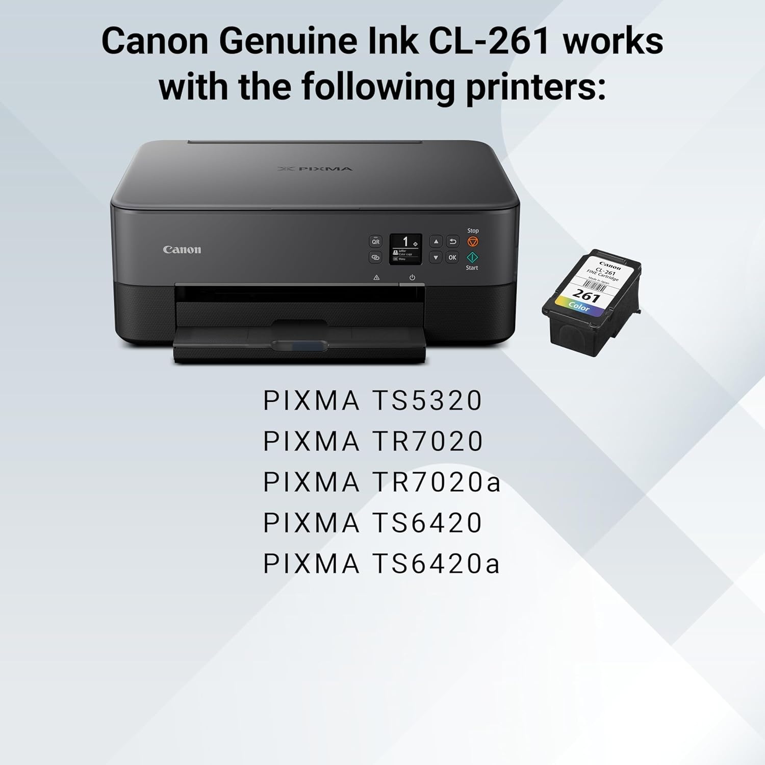 image:imageCanon CL261 Genuine Color Ink Cartridge Compatible with TS532064206420aTR70207020aMulti
