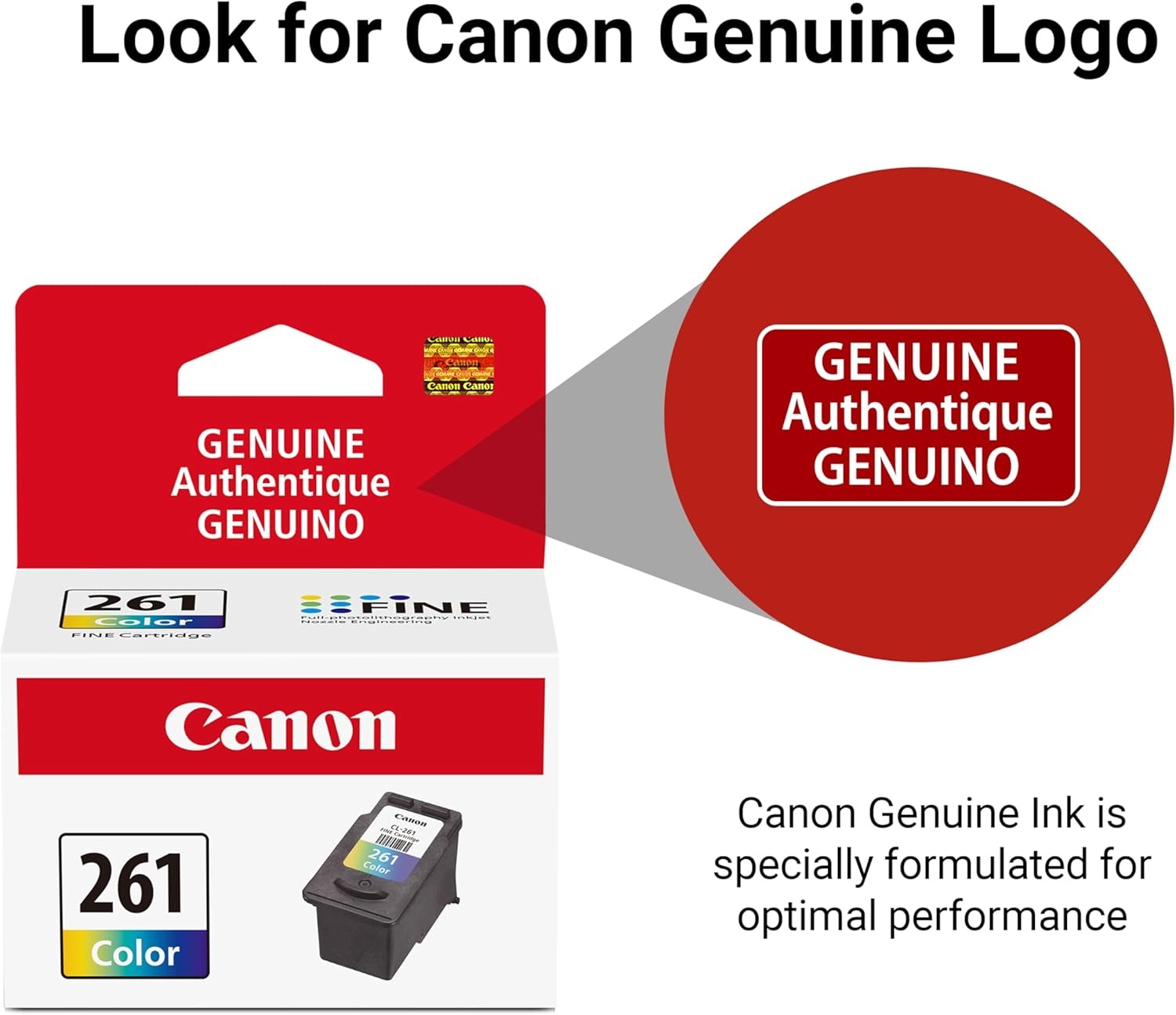 image:imageCanon CL261 Genuine Color Ink Cartridge Compatible with TS532064206420aTR70207020aMulti