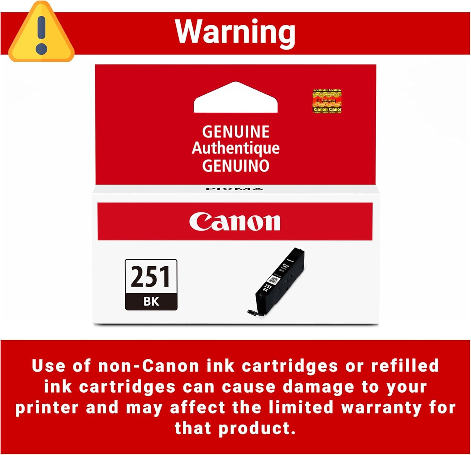 image:imageCanon CLI251 BKCMY 4PK Compatible to MG6320 iP7220 MG5420 MX922 MG7120 MG6420 MG5520 iX6820 iP8720 MG7520 MG6620 MG5620