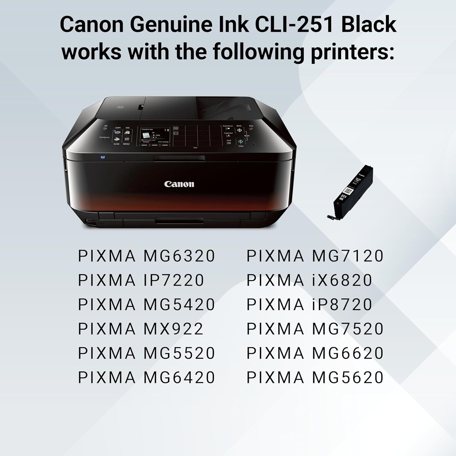 image:imageCanon CLI251 BKCMY 4PK Compatible to MG6320 iP7220 MG5420 MX922 MG7120 MG6420 MG5520 iX6820 iP8720 MG7520 MG6620 MG5620