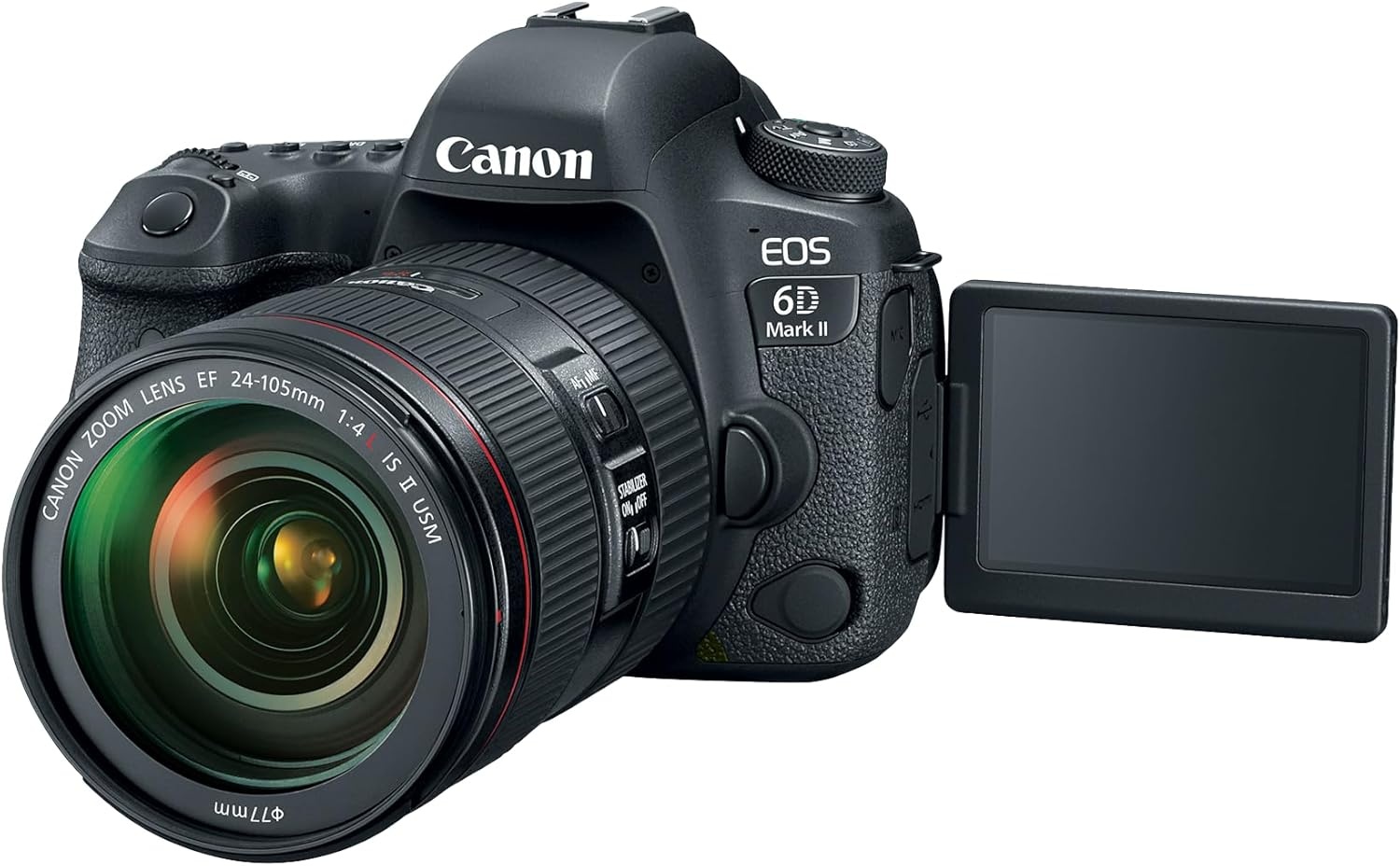 image:imageCanon EOS 6D Mark II DSLR Camera with EF 24105mm USM Lens WiFi Enabled BlackBlack