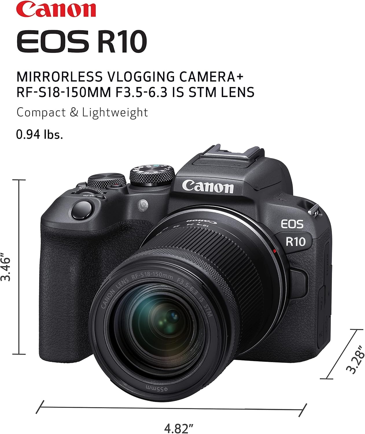 image:imageCanon EOS R10 Mirrorless Camera with RFS 1845mm Lens KitR10 18150 IS STM