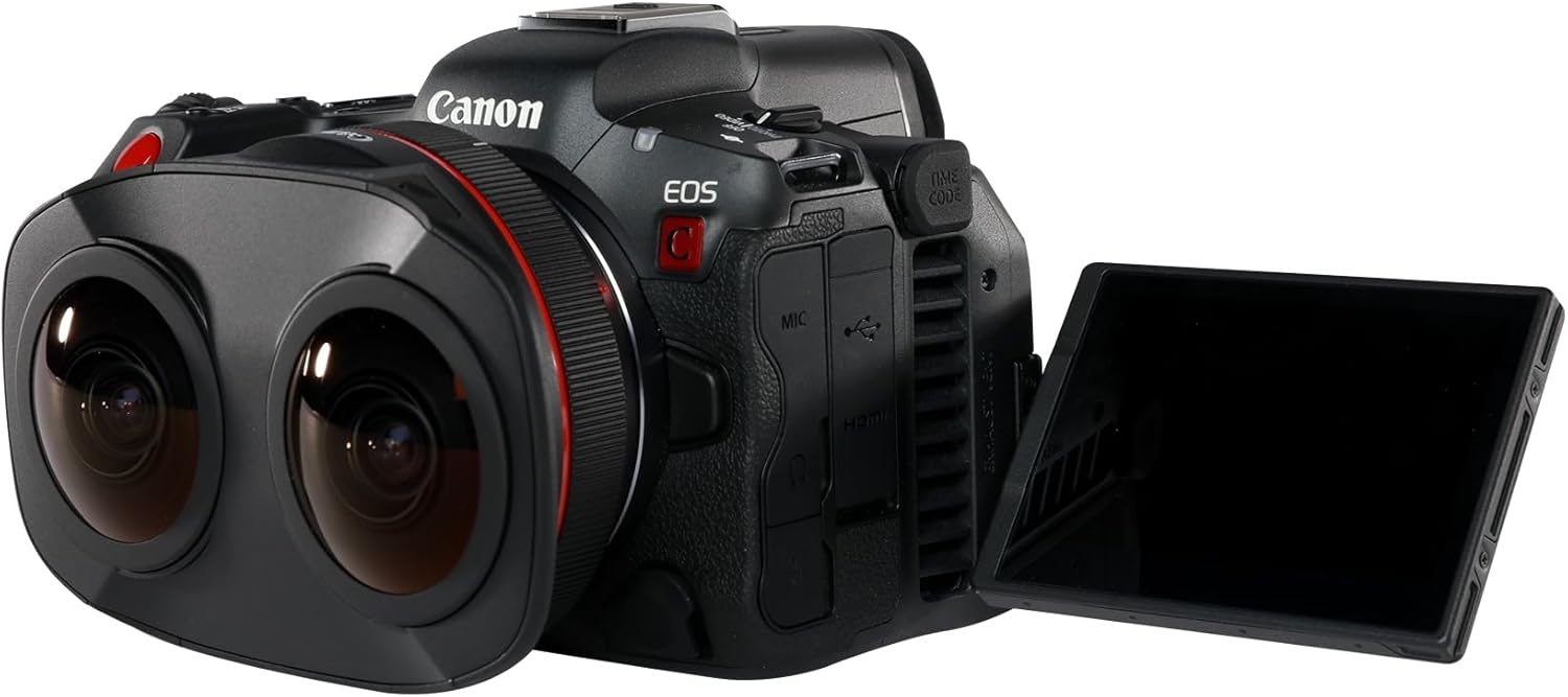 image:imageCanon EOS R5 C RF24105mm F4 L is USM Lens Kit 8K60P FF Sensor Pro CinemaPhoto Camera RF Mount Internal RAW 8K HDMI RAW Out 4K2K Oversampling Compact Lightweight Design Dual Pixel CMOS AFR5 C VR Content Creator Kit RF52mm F28 L Dual Fisheye Lens