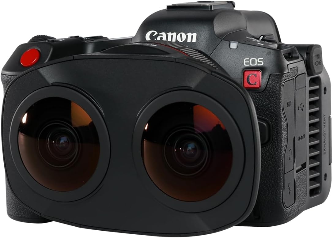 image:imageCanon EOS R5 C RF24105mm F4 L is USM Lens Kit 8K60P FF Sensor Pro CinemaPhoto Camera RF Mount Internal RAW 8K HDMI RAW Out 4K2K Oversampling Compact Lightweight Design Dual Pixel CMOS AFR5 C VR Content Creator Kit RF52mm F28 L Dual Fisheye Lens