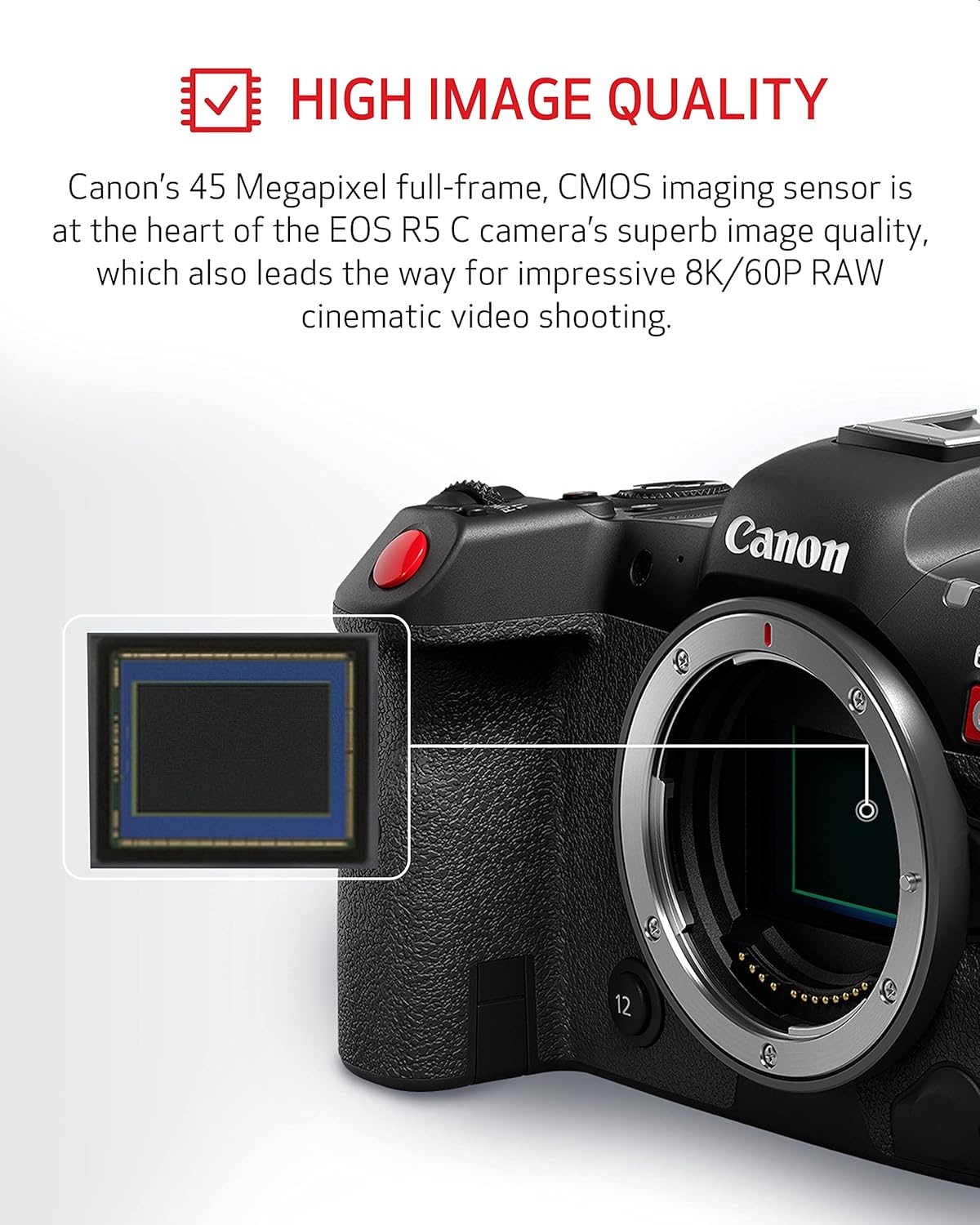 image:imageCanon EOS R5 C RF24105mm F4 L is USM Lens Kit 8K60P FF Sensor Pro CinemaPhoto Camera RF Mount Internal RAW 8K HDMI RAW Out 4K2K Oversampling Compact Lightweight Design Dual Pixel CMOS AFR5 C Body Only