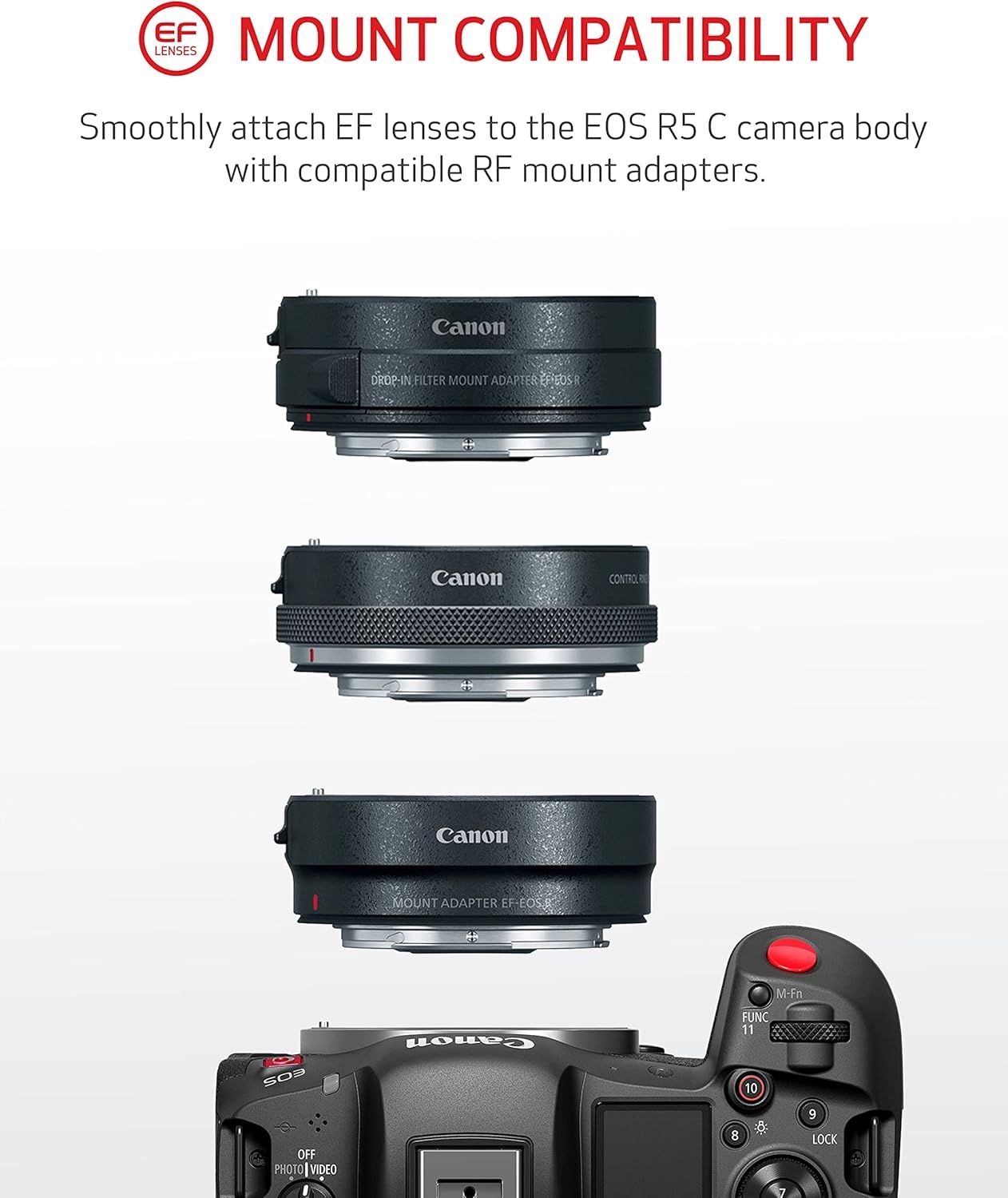 image:imageCanon EOS R5 C RF24105mm F4 L is USM Lens Kit 8K60P FF Sensor Pro CinemaPhoto Camera RF Mount Internal RAW 8K HDMI RAW Out 4K2K Oversampling Compact Lightweight Design Dual Pixel CMOS AFR5 C Body Only