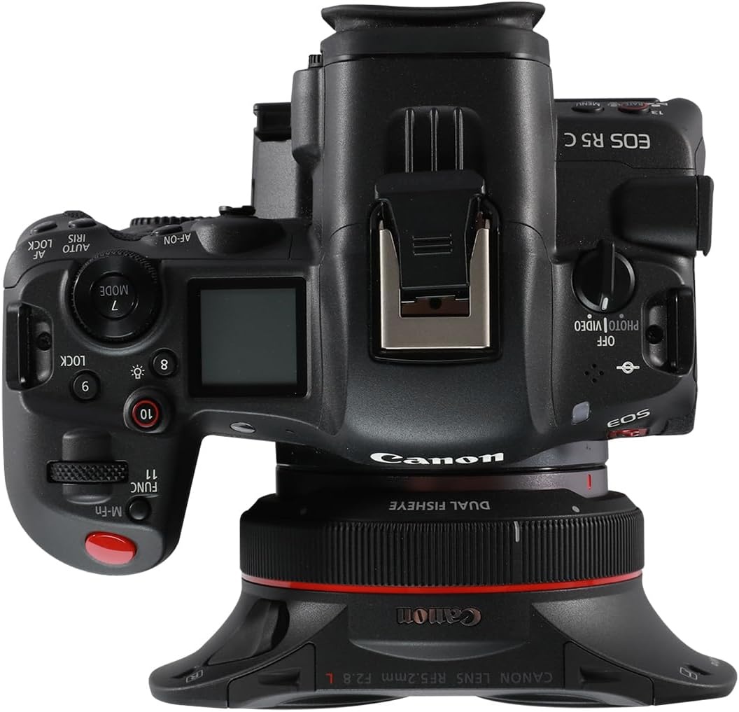 image:imageCanon EOS R5 C RF24105mm F4 L is USM Lens Kit 8K60P FF Sensor Pro CinemaPhoto Camera RF Mount Internal RAW 8K HDMI RAW Out 4K2K Oversampling Compact Lightweight Design Dual Pixel CMOS AFR5 C VR Content Creator Kit RF52mm F28 L Dual Fisheye Lens