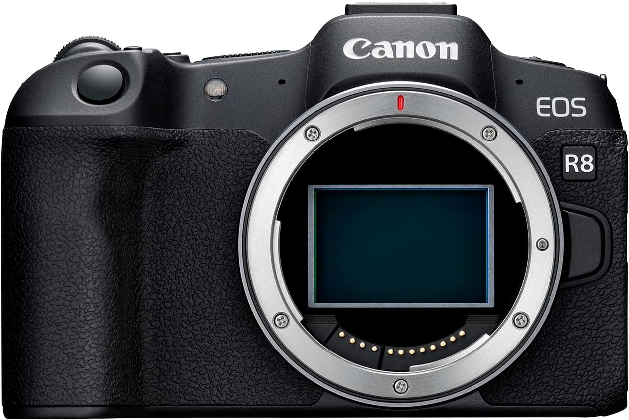 image:imageCanon EOS R8 Mirrorless Camera with RF 2450mm f4563 is STM Lens BlackEOS R8 Content Creator Kit