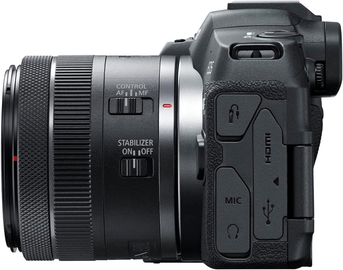 image:imageCanon EOS R8 Mirrorless Camera with RF 2450mm f4563 is STM Lens BlackEOS R8 wRF2450mm