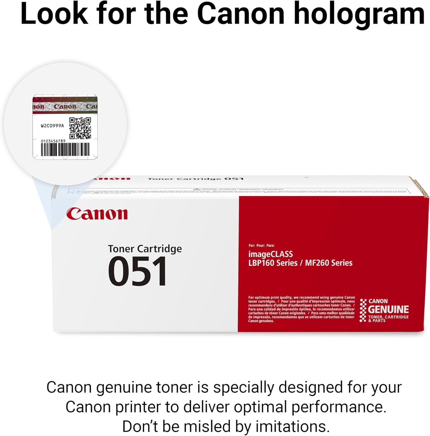 image:imageCanon Genuine 051 Black Toner Cartridge Compatible with LBP162dw MF264dw MF267dw MF269dw MF269dw VPCanon GENUINE Toner Black Standard