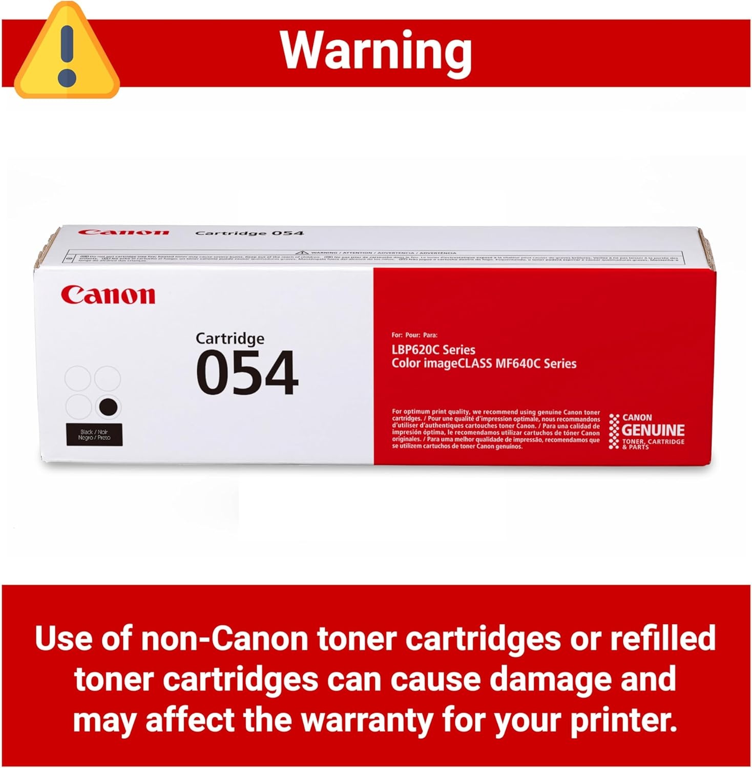 image:imageCanon Genuine 054 Black Toner Cartridge Compatible with LBP622Cdw LBP623Cdw MF641Cdw MF642Cdw MF644CdwPreto