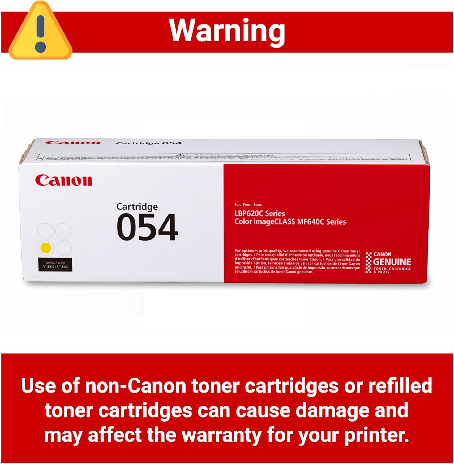 image:imageCanon Genuine 054 Black Toner Cartridge Compatible with LBP622Cdw LBP623Cdw MF641Cdw MF642Cdw MF644CdwYellow