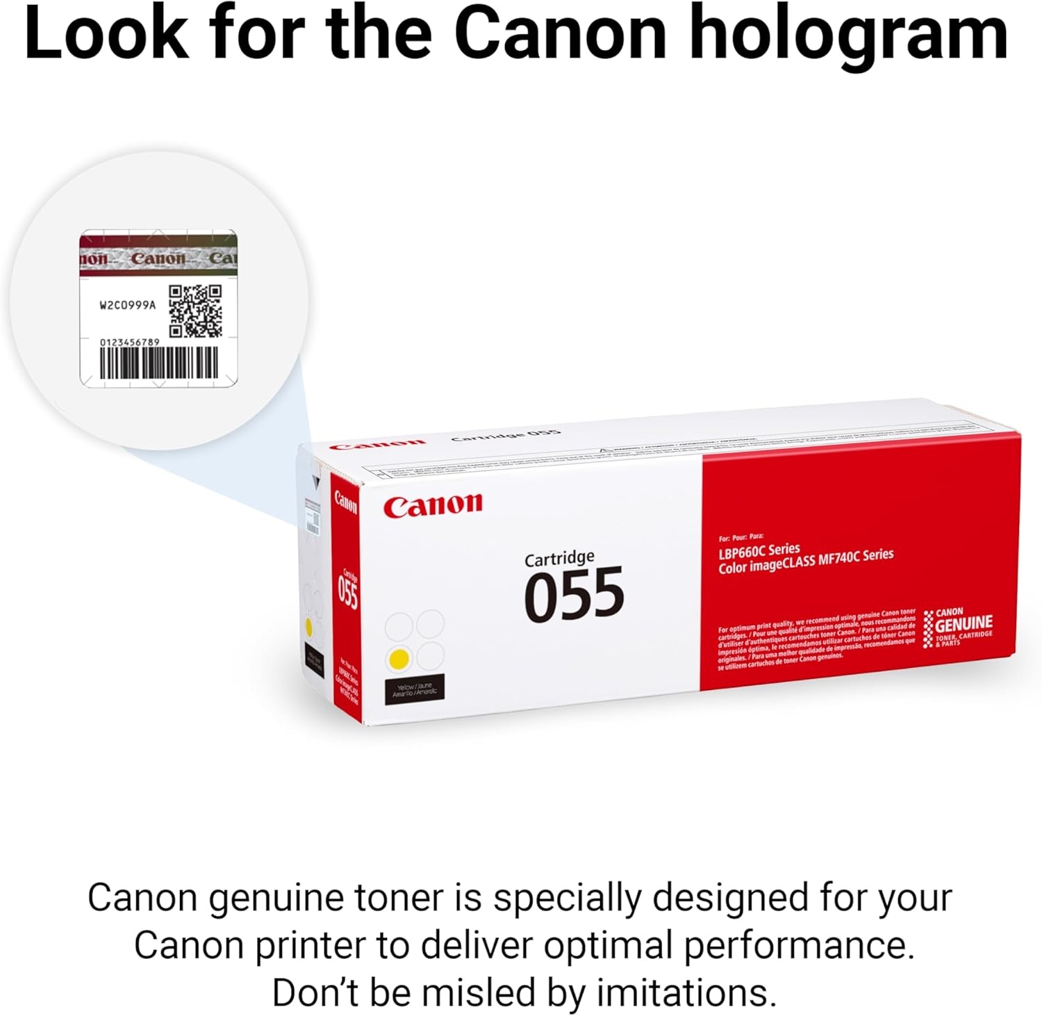 image:imageCanon Genuine 055 Yellow Toner Cartridge Compatible with LBP664Cdw MF741Cdw MF743Cdw MF745Cdw MF746CdwYellow