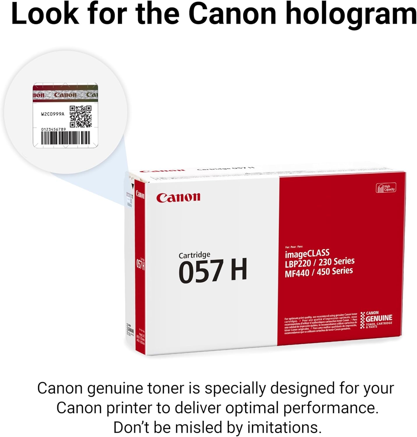 image:imageCanon Genuine 057 Black Toner Cartridge High Capacity Compatible with LBP220 Series LBP230 Series MF440 Series MF450 Series1 Pack