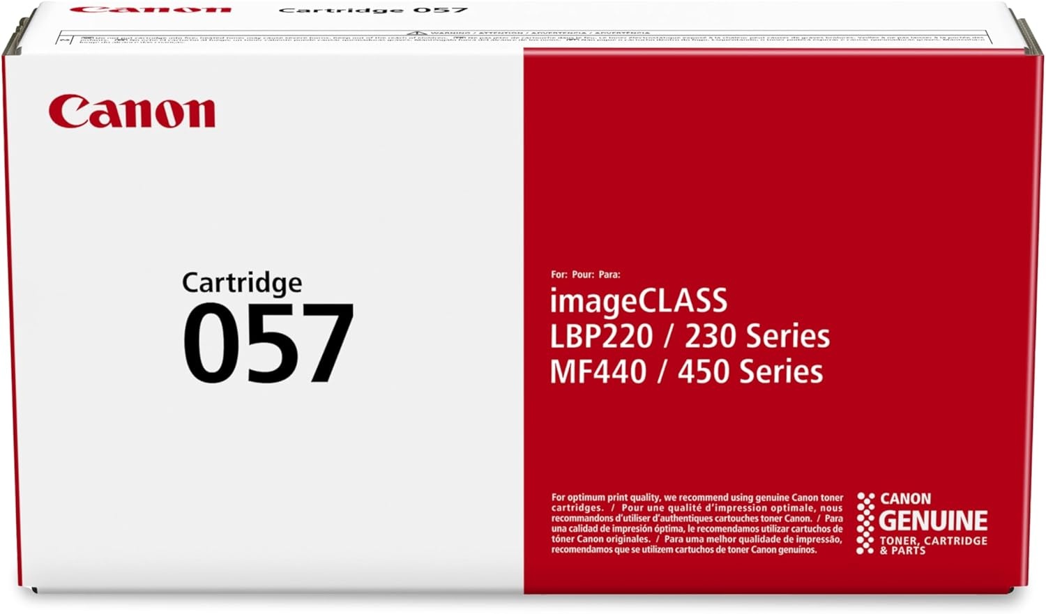 image:imageCanon Genuine 057 Black Toner Cartridge High Capacity Compatible with LBP220 Series LBP230 Series MF440 Series MF450 Series1 Pack