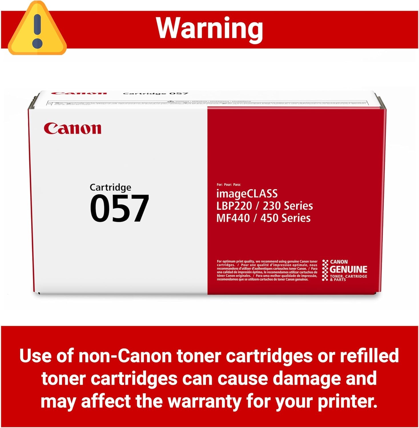 image:imageCanon Genuine 057 Black Toner Cartridge High Capacity Compatible with LBP220 Series LBP230 Series MF440 Series MF450 Series1 Pack