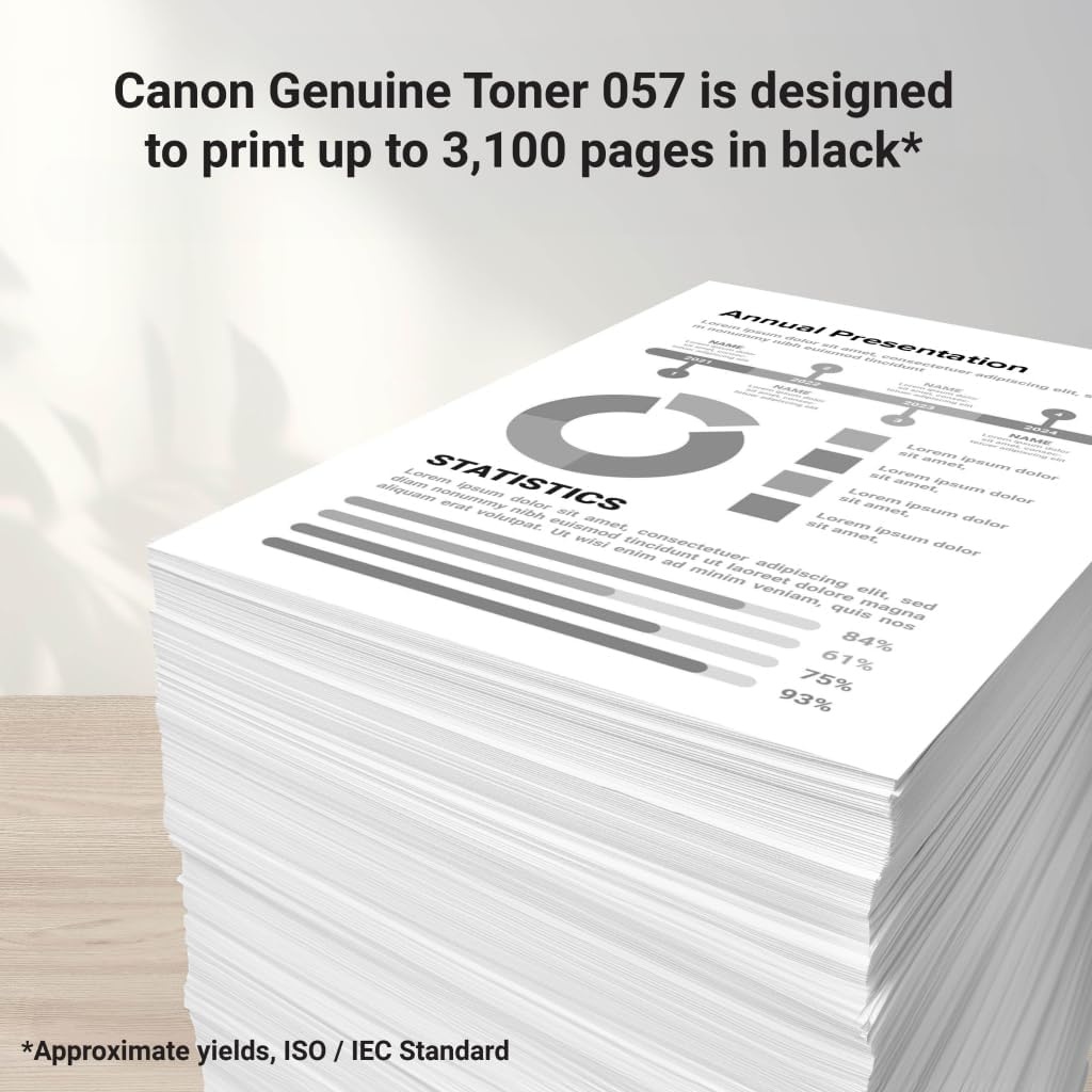 image:imageCanon Genuine 057 Black Toner Cartridge High Capacity Compatible with LBP220 Series LBP230 Series MF440 Series MF450 Series2 Pack