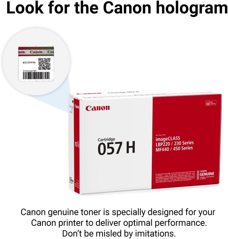 image:imageCanon Genuine 057 Black Toner Cartridge High Capacity Compatible with LBP220 Series LBP230 Series MF440 Series MF450 Series2 Pack