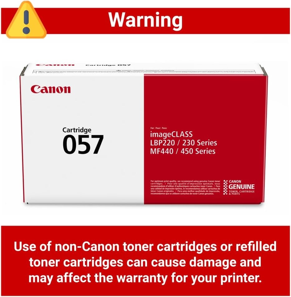 image:imageCanon Genuine 057 Black Toner Cartridge High Capacity Compatible with LBP220 Series LBP230 Series MF440 Series MF450 Series2 Pack