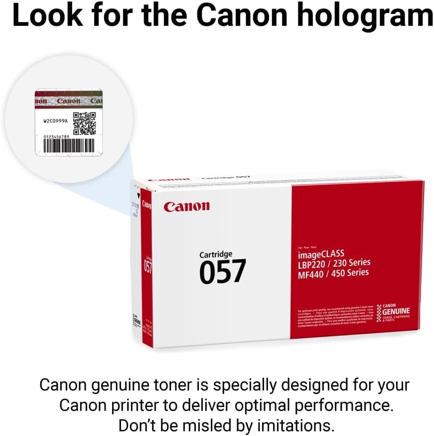 image:imageCanon Genuine 057 Black Toner Cartridge High Capacity Compatible with LBP220 Series LBP230 Series MF440 Series MF450 Series2 Pack