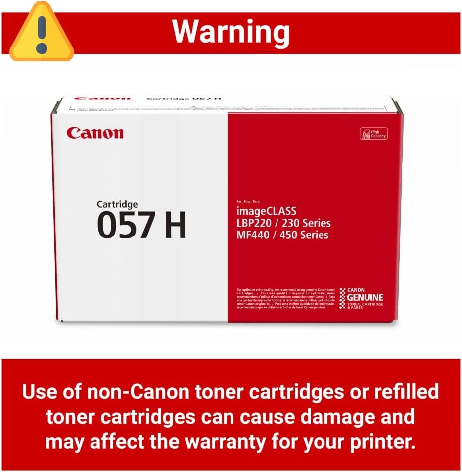 image:imageCanon Genuine 057 Black Toner Cartridge High Capacity Compatible with LBP220 Series LBP230 Series MF440 Series MF450 Series2 Pack