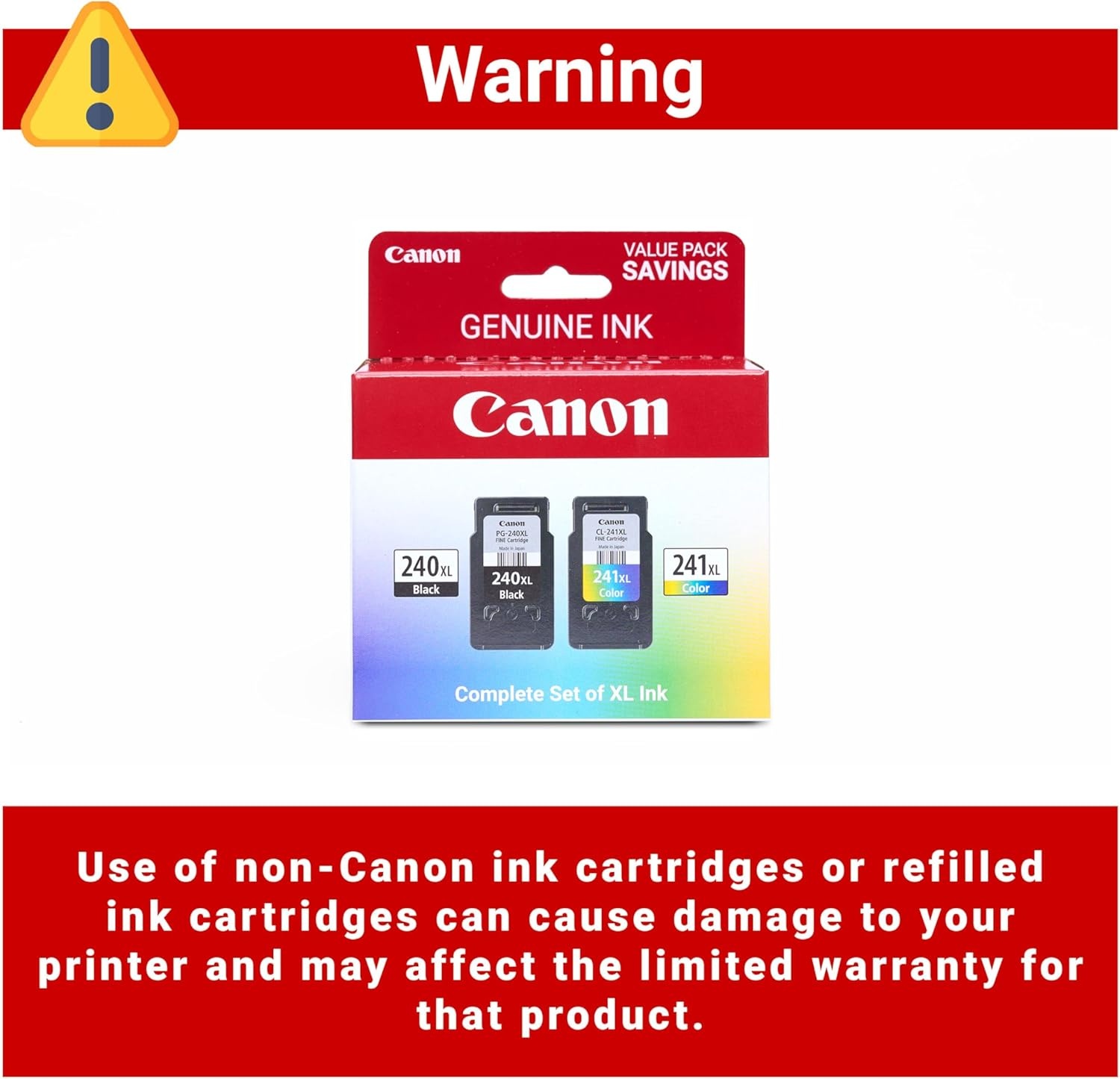 image:imageCanon PG240 XL Genuine Black Ink Cartridge Compatible with MG212031204120 MX512432472372392522532452 MG22203220422035203620 TS5120Extra Large