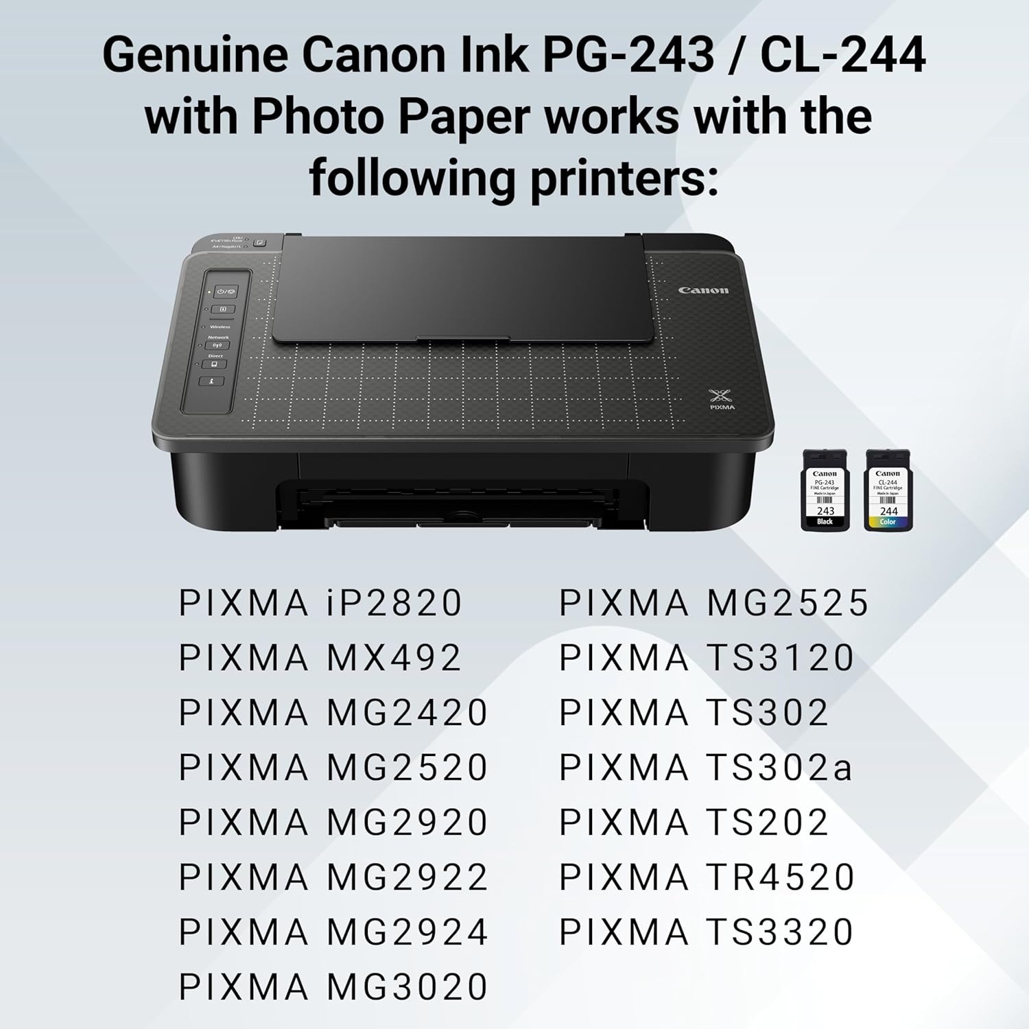 image:imageCanon PG243 Genuine Black Ink Cartridge Compatible with iP2820 MX492 MG2420252029202922292430202525 TS3120302302a20245203320Black and Color
