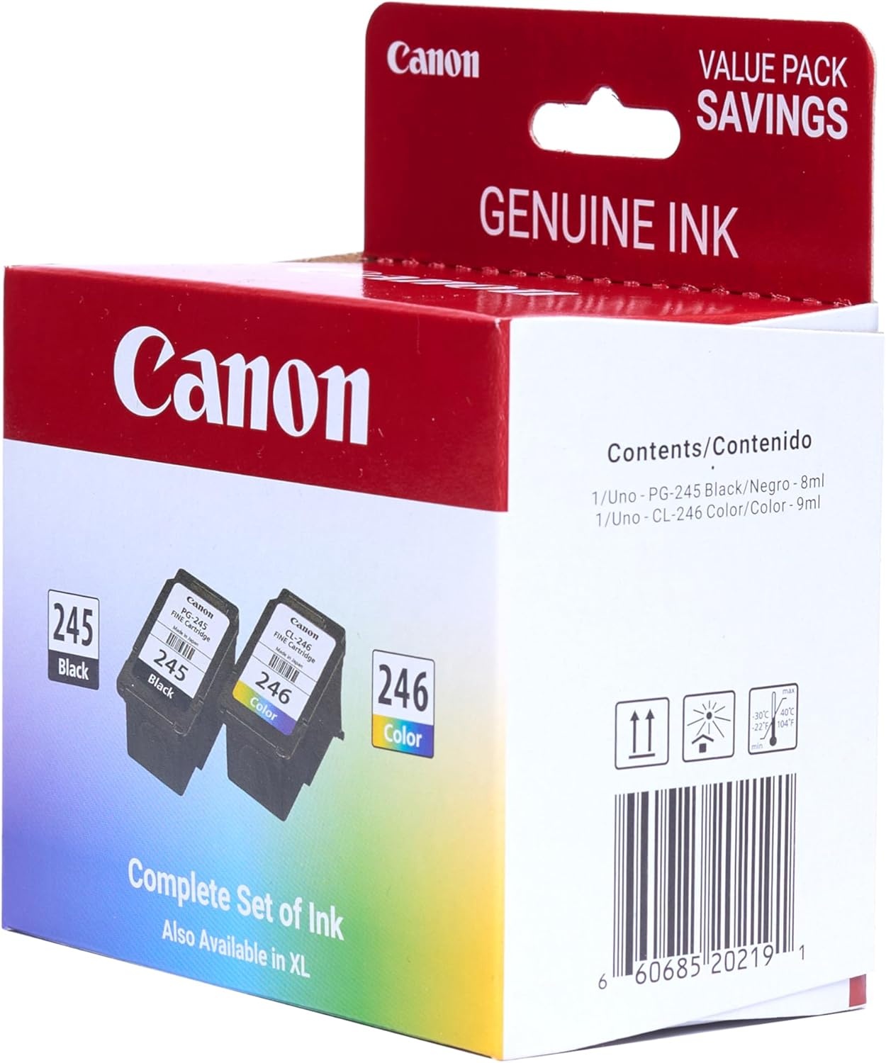 image:imageCanon PG245 CL246 Genuine Ink Value Pack 2 Cartridges Compatible with iP2820 MG242029242920302025222525 MX492 TS3120302302a202202a45203320One Size