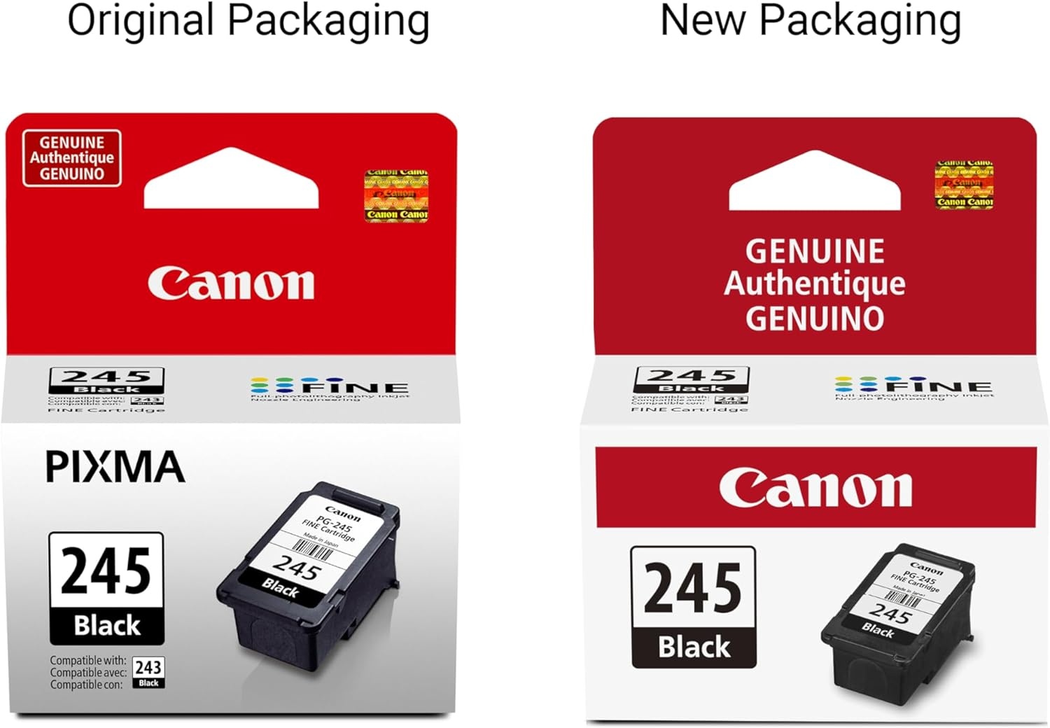 image:imageCanon PG245 Genuine Black Ink Cartridge Compatible with iP2820 MG242029242920302025222525 MX492 TS3120302302a202202a452033201 Count Pack of 1