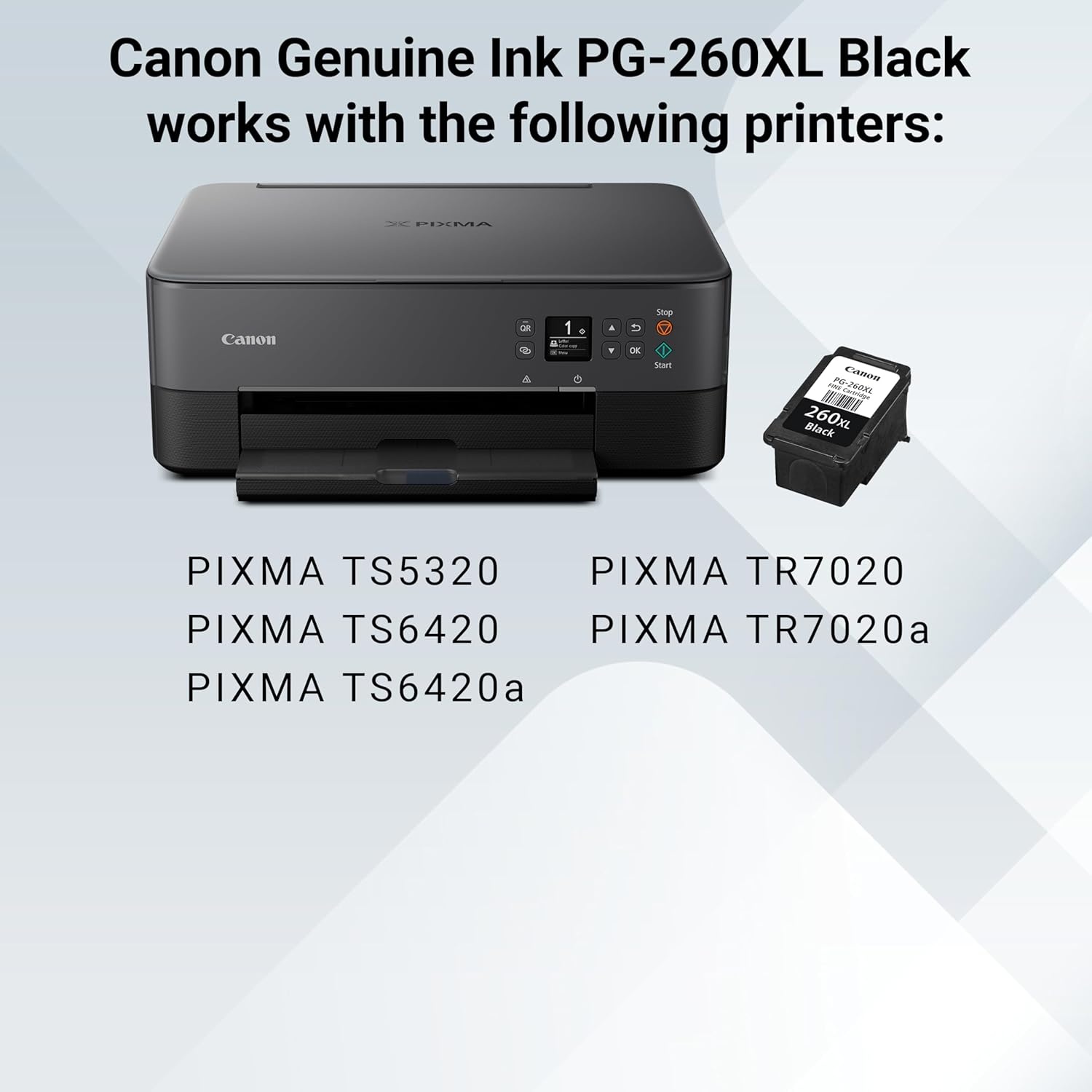 image:imageCanon PG260 XL Genuine Black Ink Cartridge Compatible with TS532064206420aTR70207020aExtra Large