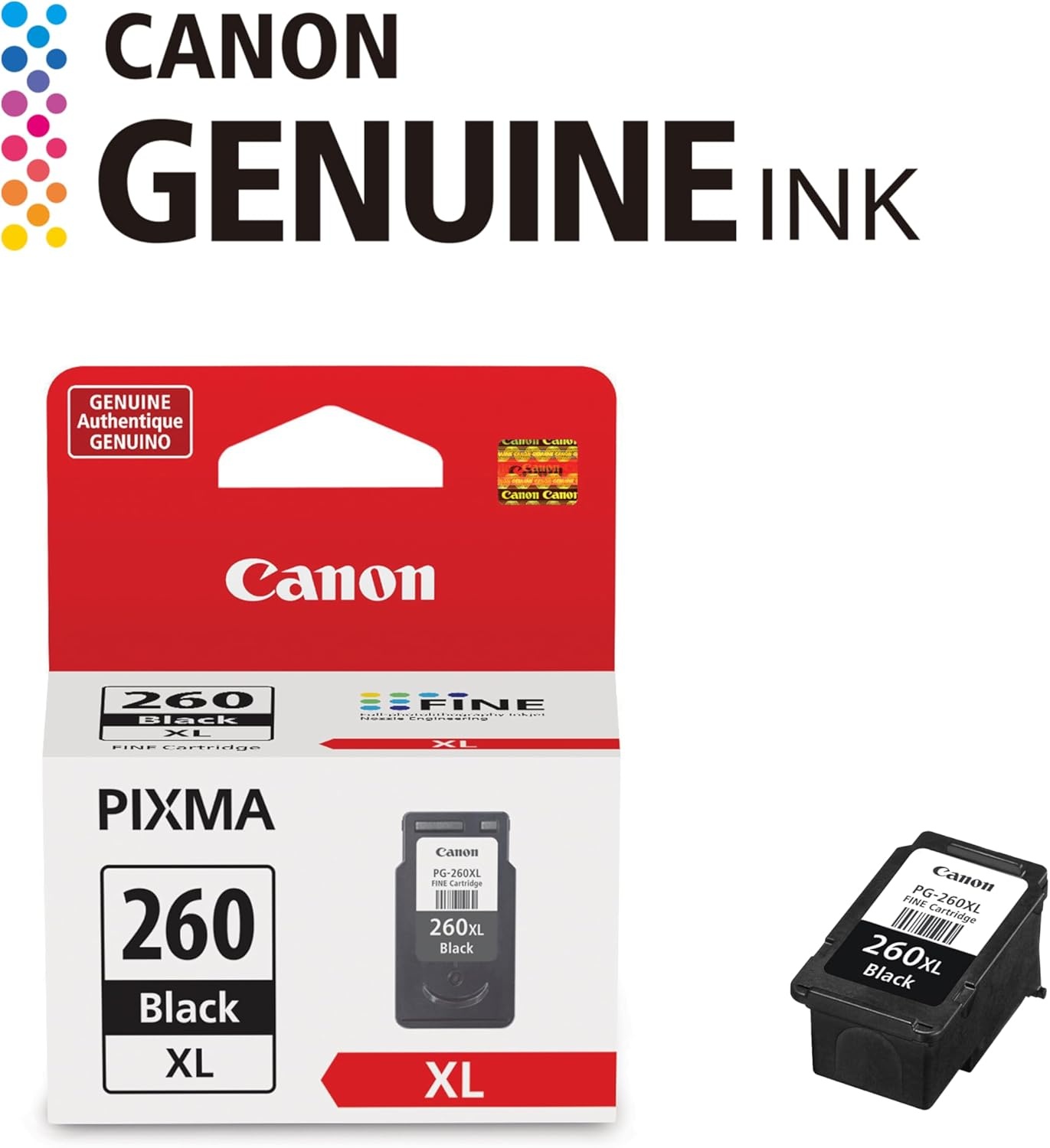 image:imageCanon PG260 XL Genuine Black Ink Cartridge Compatible with TS532064206420aTR70207020aExtra Large