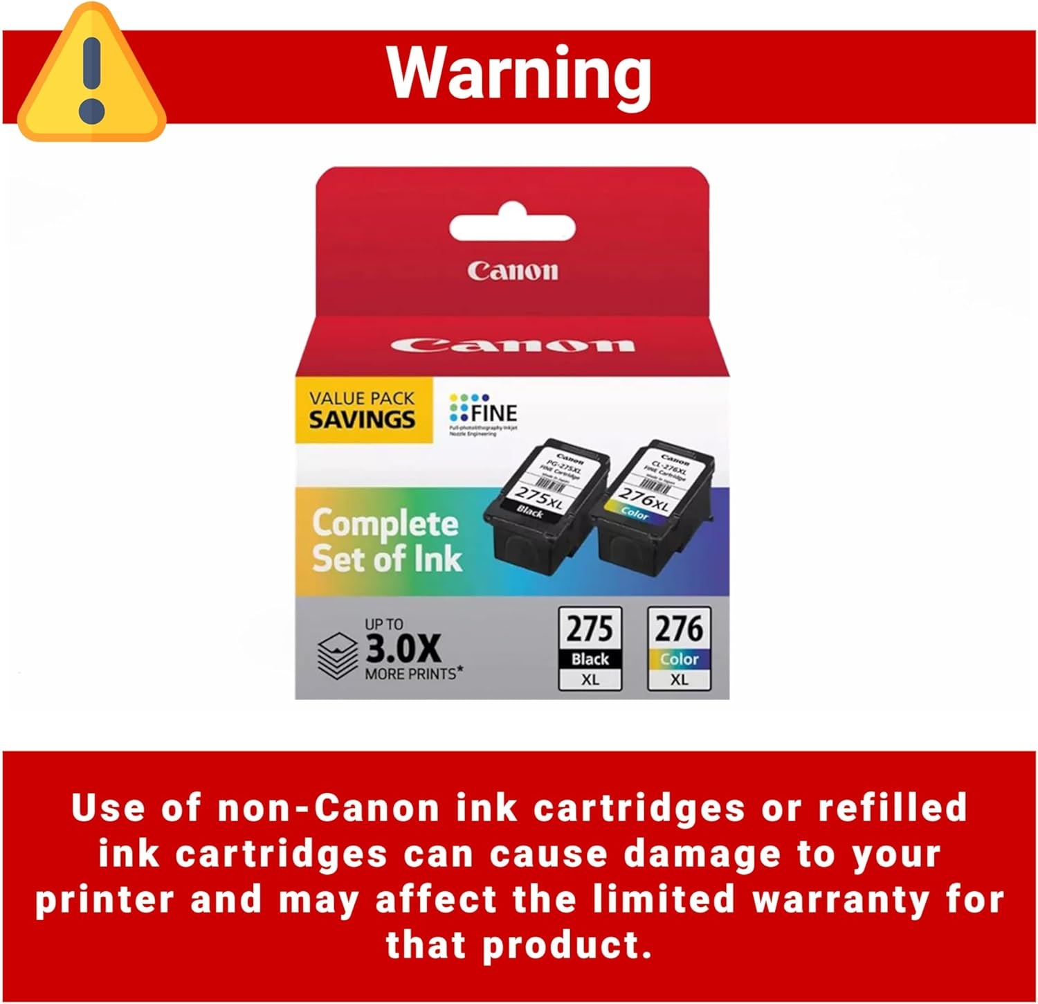 image:imageCanon PG275 XL Genuine Black Ink Cartridge Compatible with TS35203522 TR47204722 TR4723TR4725Black Color