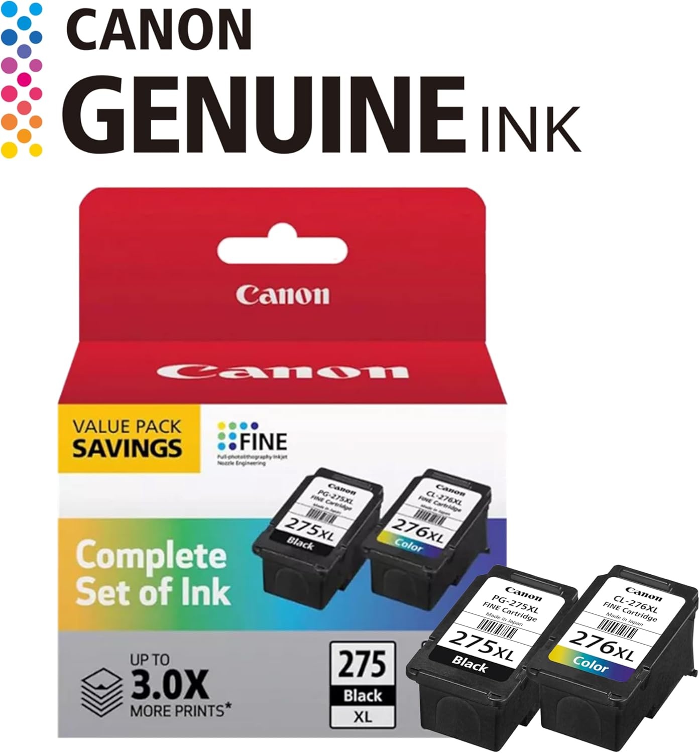 image:imageCanon PG275 XL Genuine Black Ink Cartridge Compatible with TS35203522 TR47204722 TR4723TR4725Black Color