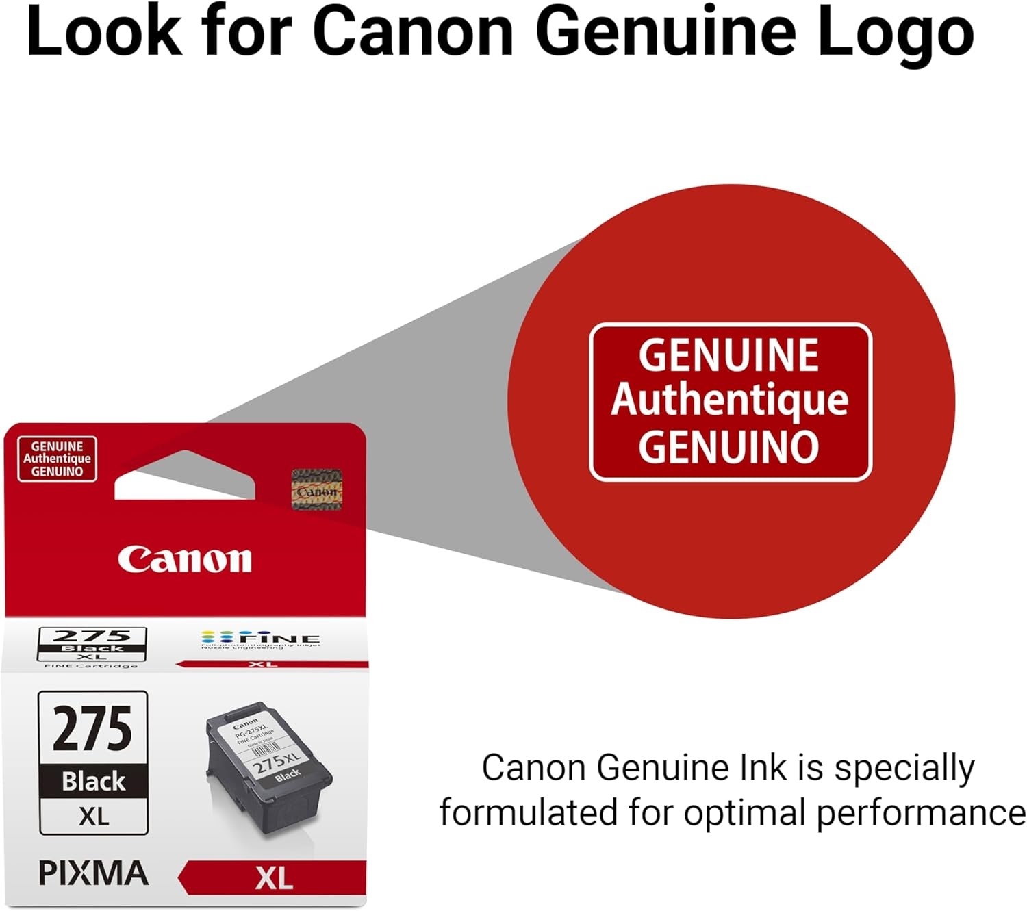 image:imageCanon PG275 XL Genuine Black Ink Cartridge Compatible with TS35203522 TR47204722 TR4723TR4725Black XL