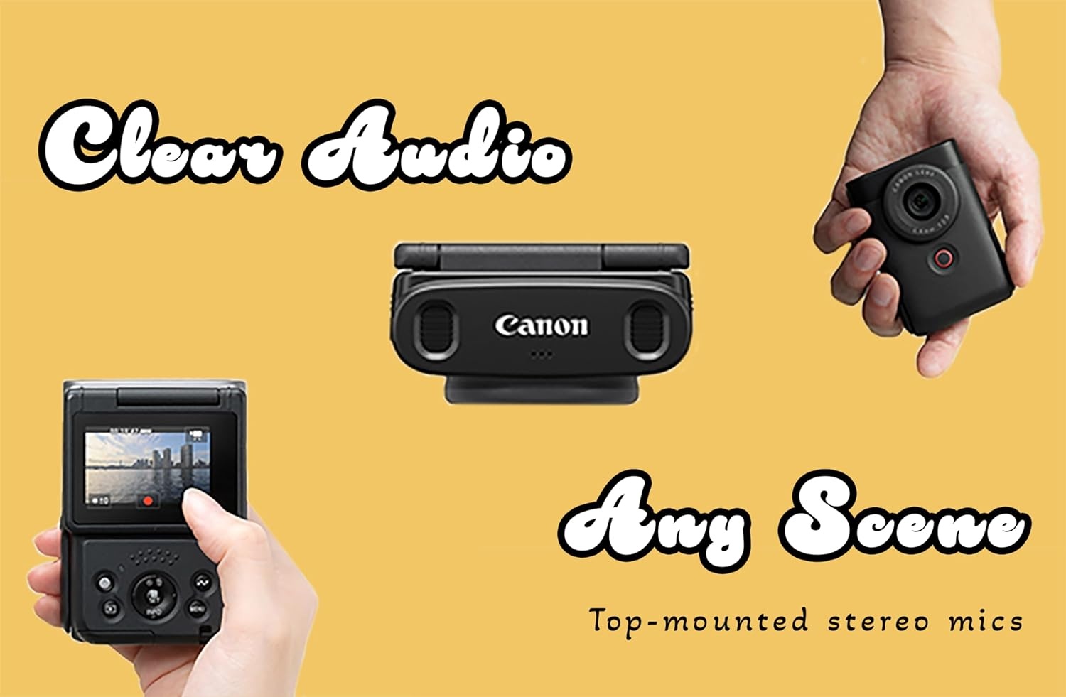 image:imageCanon PowerShot V10 Compact Vlogging Camera 1 CMOS Sensor 4K Video Streaming Builtin WideAngle Zoom Lens FlipLCD amp Stereo Mic Image Stabilization Creator Studio in Your Pocket BlackSilver