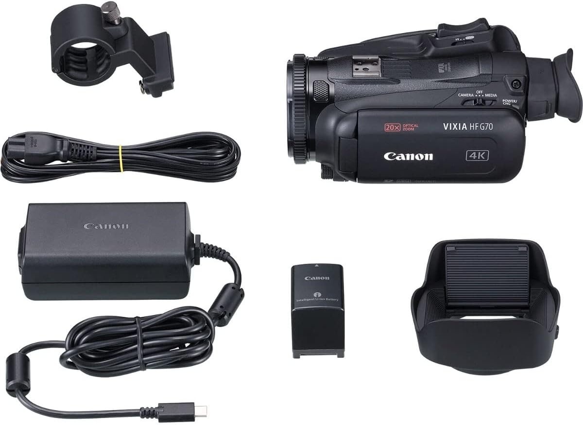 image:imageCanon VIXIA HF G70 Camcorder 123 4K UHD CMOS Sensor 20x Optical Zoom 800x Digital Zoom Image Stabilization HDMI USB Live Streaming Time Stamp OnScreen Display RecordingCanon VIXIA HF G70 Camcorder