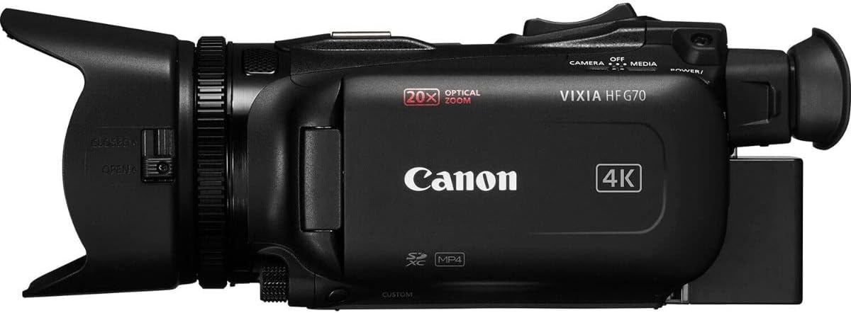 image:imageCanon VIXIA HF G70 Camcorder 123 4K UHD CMOS Sensor 20x Optical Zoom 800x Digital Zoom Image Stabilization HDMI USB Live Streaming Time Stamp OnScreen Display RecordingCanon VIXIA HF G70 Camcorder