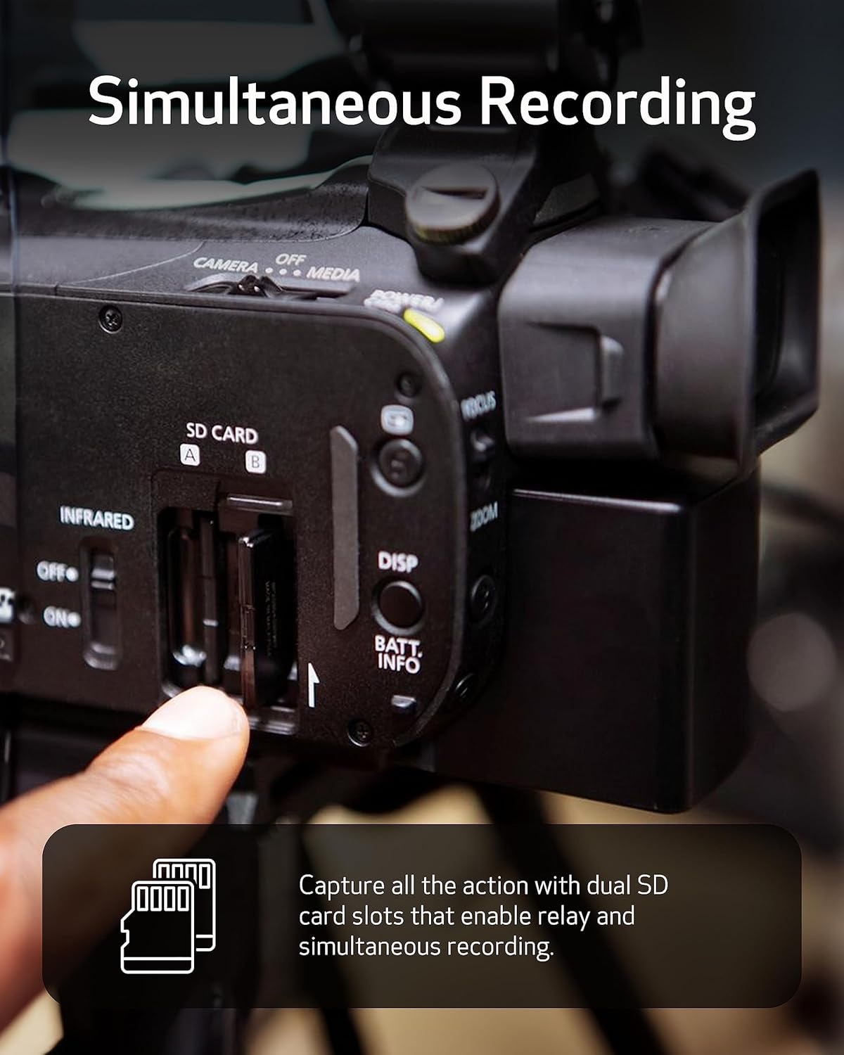 image:imageCanon XA65 Pro Camcorder 123 4K UHD CMOS Sensor 20x Optical Zoom 800x Digital Zoom Image Stabilization 3GSDI HDMI USB Live Streaming Time Stamp OnScreen Display Recording XLR Audio Inputs