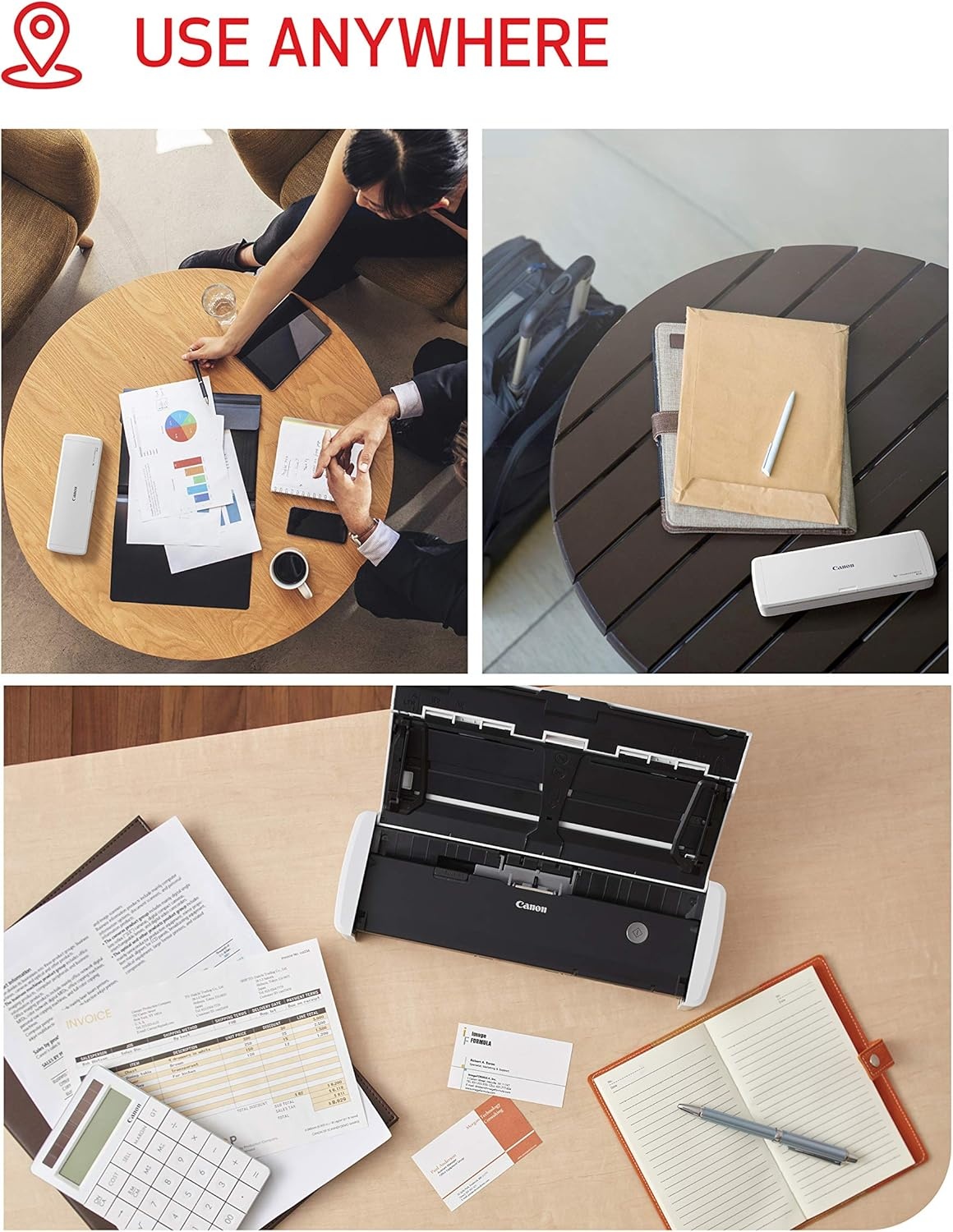 image:imageCanon imageFORMULA R10 Portable Document Scanner USB Powered Duplex Scanning Document Feeder Easy Setup Convenient Perfect for Mobile Users White