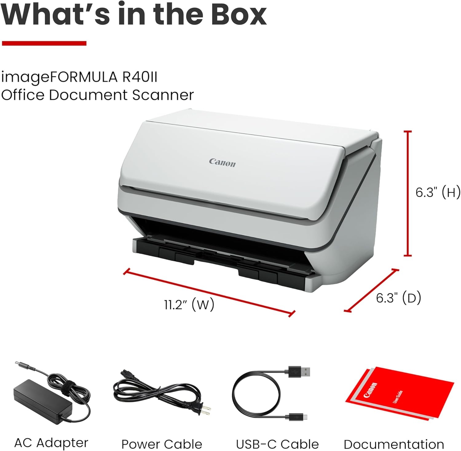 image:imageCanon imageFORMULA R40II Office Document ScannerR40II Document ScannerNew