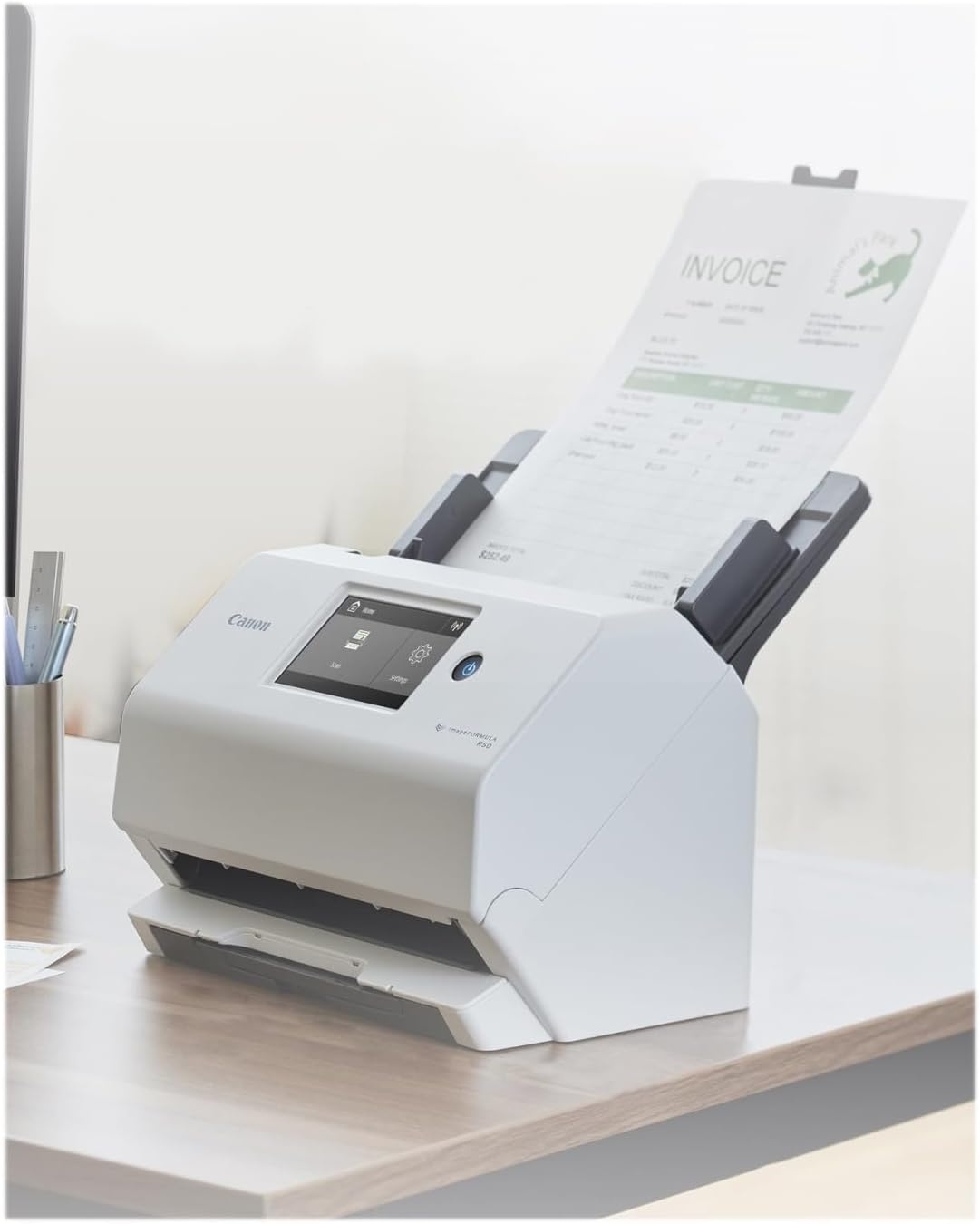 image:imageCanon imageFORMULA R50 Business Document Scanner for PC and Mac Color Duplex Scanning Connect with USB Cable or WiFi Network LCD Touchscreen Auto Document Feeder Easy Setup