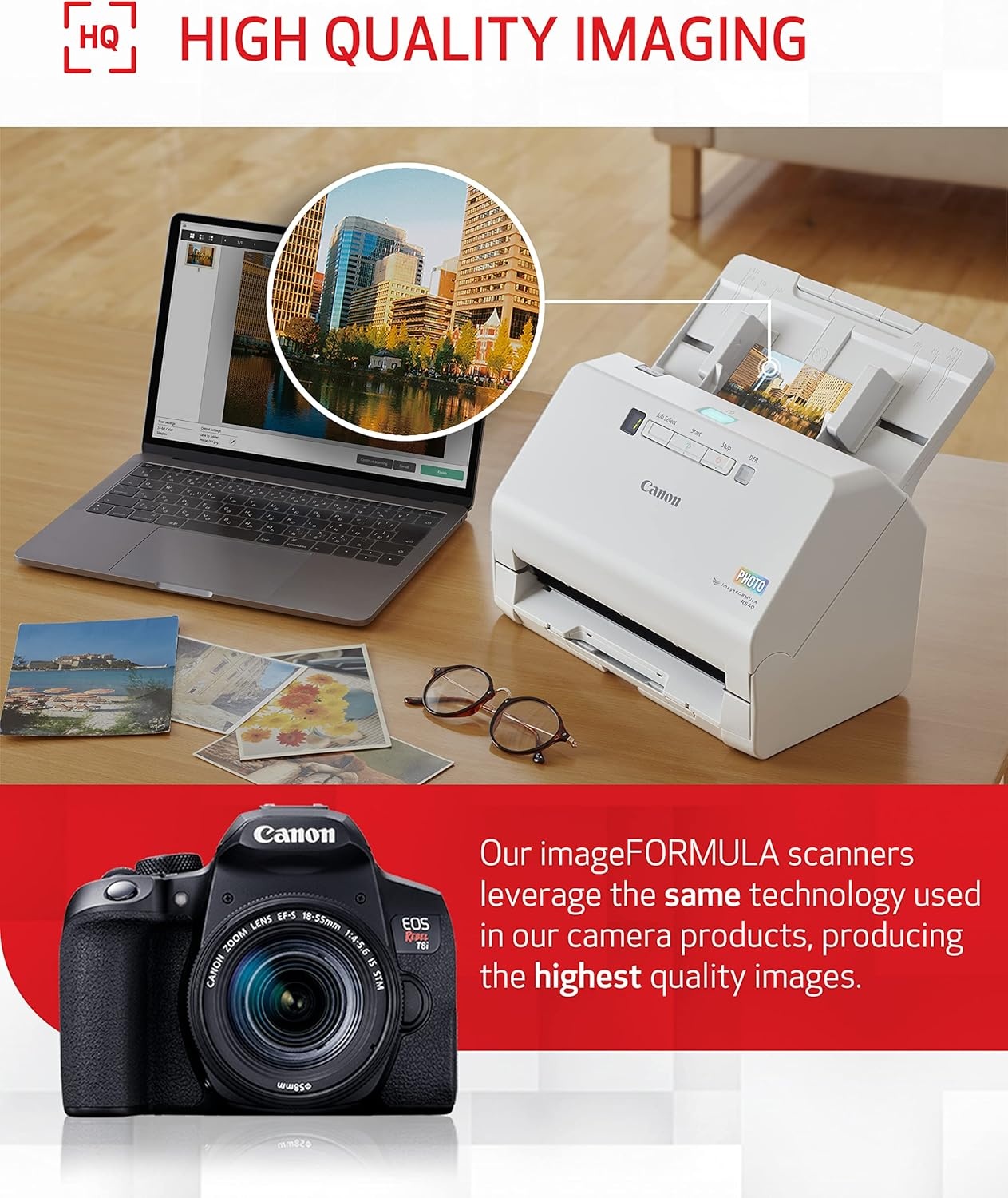 image:imageCanon imageFORMULA RS40 Photo and Document Scanner Auto Document Feeder Windows and Mac Scans Old and New Photos in Varying Sizes USB Interface