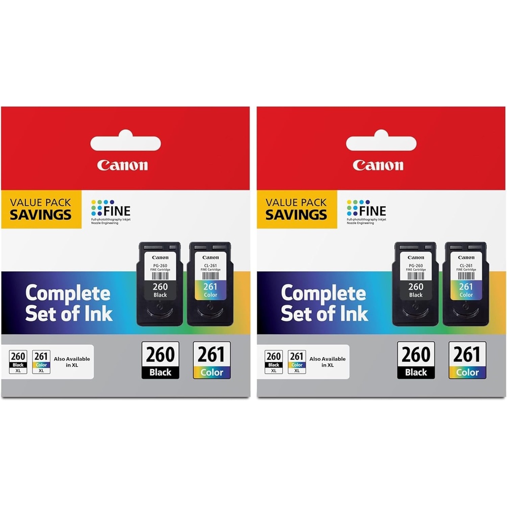 image:imageCanon PG260 CLI261 Genuine Ink Value Pack 2 Cartridges Compatible with TS5320 TR7020Once Size Pack of 2