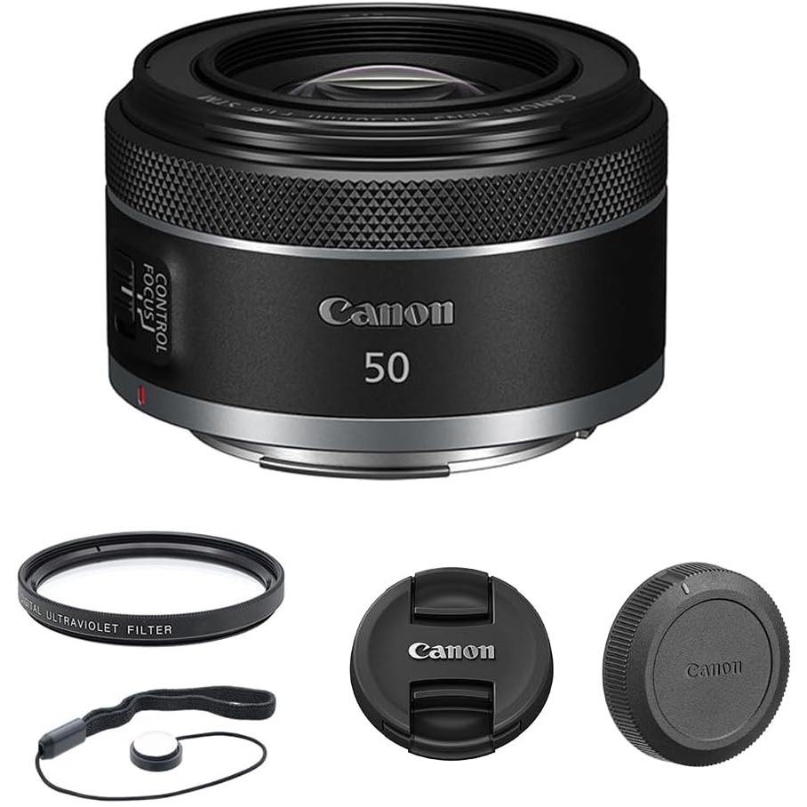 image:imageCanon RF50mm F18 STM Lens Mirrorless Lens Fixed Focal Length Compatible with EOS R Series Mirrorless Cameras Compact Lightweight Design Portraits Landscapes Photography BlackLens Basic Kit