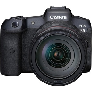 image:imageCanon EOS R5 Mirrorless Camera RF24105mm F4 L is USM Lens Kit FullFrame Hybrid Camera 8K Video 45 Megapixel CMOS Sensor DIGIC X Image Processor Up to 12 FPS RF Mount BlackLens Kit