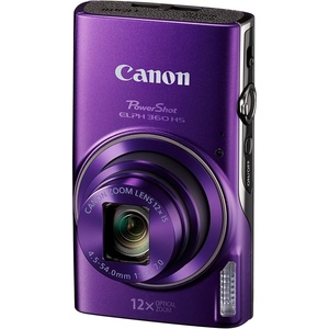 image:imageCanon PowerShot ELPH 360 Digital Camera w 12x Optical Zoom and Image Stabilization  WiFi amp NFC Enabled BlackPurple