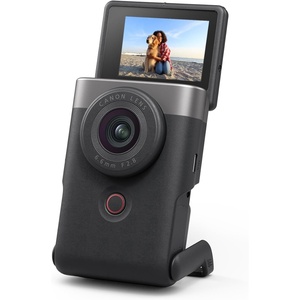 image:imageCanon PowerShot V10 Compact Vlogging Camera 1 CMOS Sensor 4K Video Streaming Builtin WideAngle Zoom Lens FlipLCD amp Stereo Mic Image Stabilization Creator Studio in Your Pocket BlackSilver